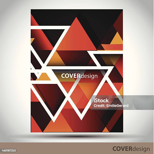 Vector Brochure Flyer Cover Design Template With Orange Trianges Stock Illustration - Download Image Now