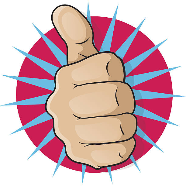 Vintage Pop Art Thumbs Up. EPS10 File. Transparencies are used in this Great illustration of pop Art comic book style Thumbs Up gesturing positive satisfaction. yes no icon stock illustrations