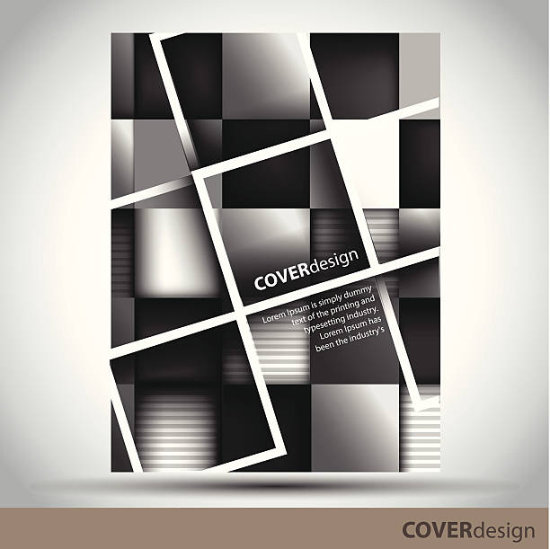 Vector brochure, flyer, cover design template with gris blocks vector art illustration