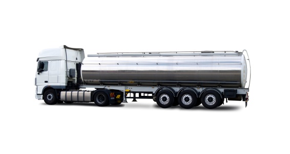 Fuel tanker truck isolated on white