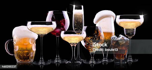 Set With Different Drinks Stock Photo - Download Image Now - Wine, Beer - Alcohol, Cocktail
