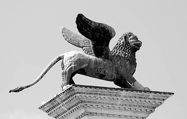 istock statue of winged Lion 460204779