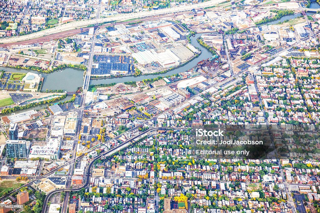 Vista aérea de Chicago densamente povoada - Royalty-free Ao Ar Livre Foto de stock