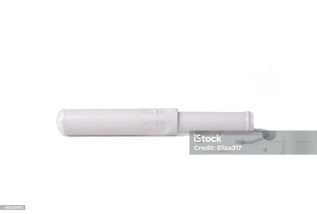 Tampon mit applicator vor einem weißen Hintergrund. - Lizenzfrei Tampon Stock-Foto