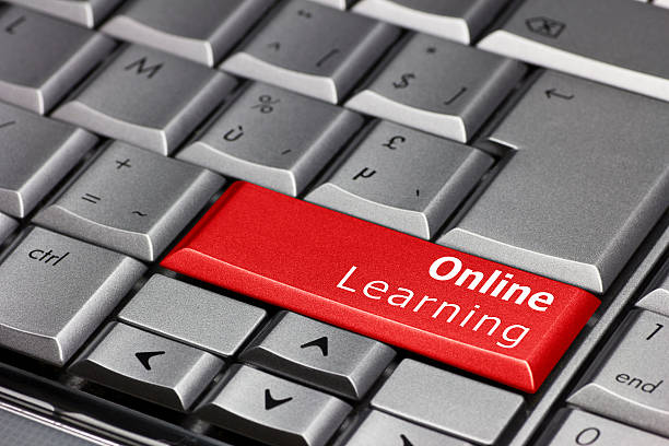 Computer Key - Online Learning stock photo