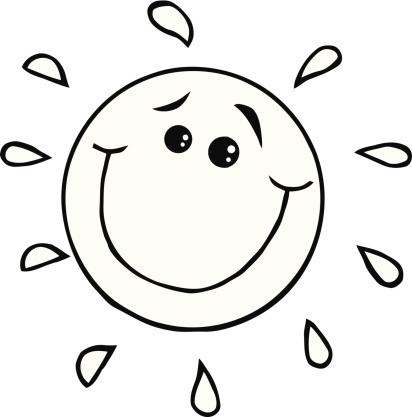 Black And White Cartoon Smiling Sun Stock Illustration - Download Image Now  - Black And White, Cartoon, Characters - iStock