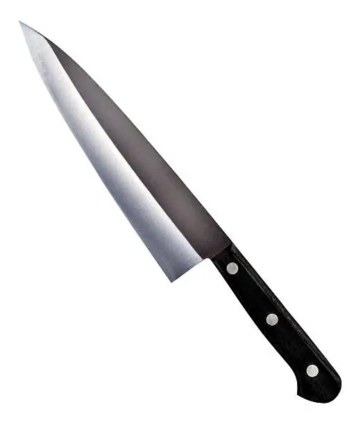 Photo of Kitchen knife on a white background