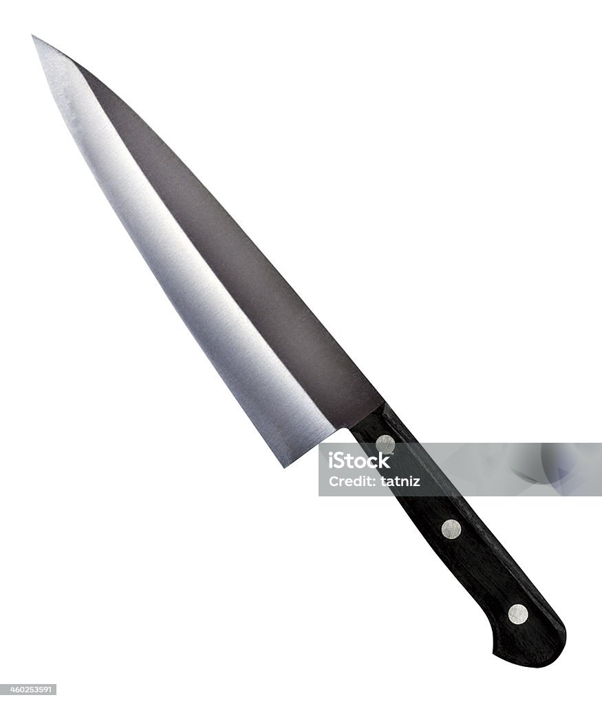 Nóż kuchenny na białym tle - Zbiór zdjęć royalty-free (Nóż stołowy)