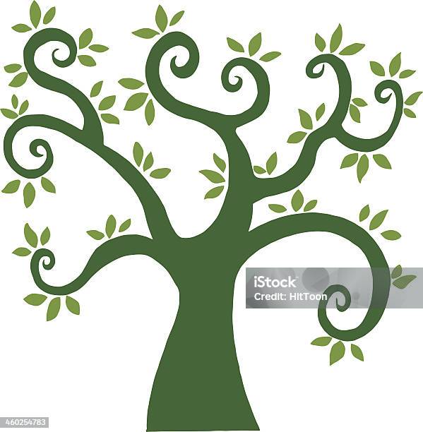 Green Big Tree Stock Illustration - Download Image Now - Back Lit, Cartoon, Clip Art