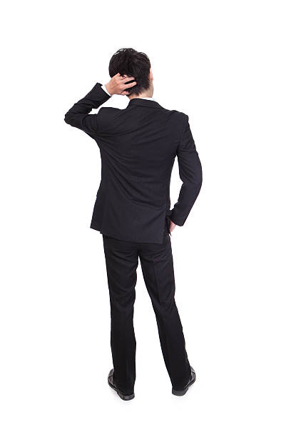 istock Back pose of a business person thinking 460256637