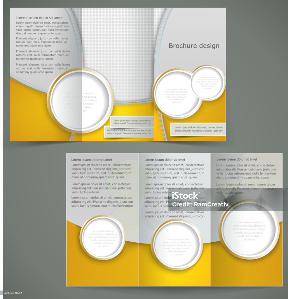 layout de design de Brochura Vector prata profissional três dobra flyer, - Royalty-free Abstrato arte vetorial