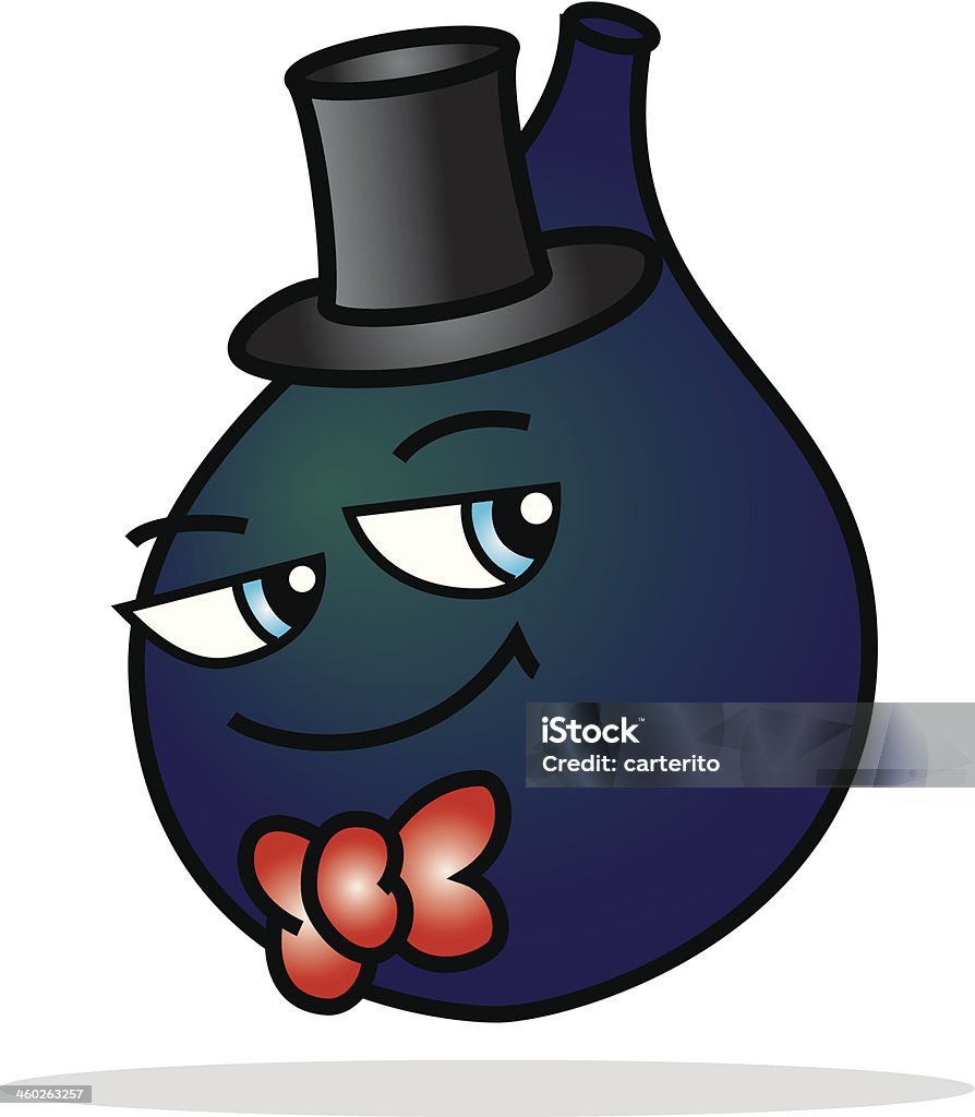 Silly flirty fig with top hat Bizarre stock vector