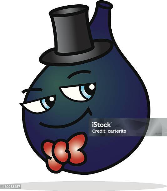 Silly Flirty Fig With Top Hat Stock Illustration - Download Image Now - Bizarre, Bow Tie, Carefree