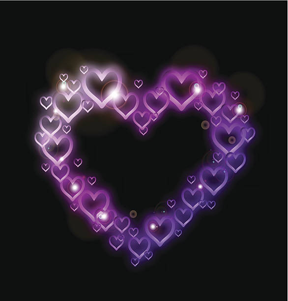 핑크 심장 테두리, 반짝반짝.  벡터 - valentines day heart shape backgrounds star shape stock illustrations