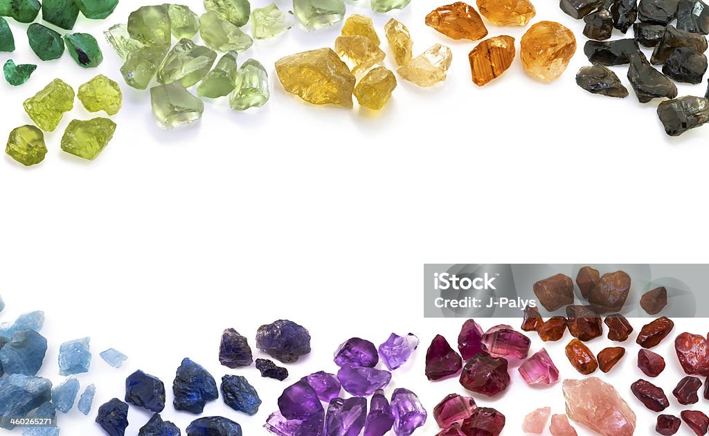 Variety of natural colorful gems. Horizontal composition. More images: Gemstone Stock Photo