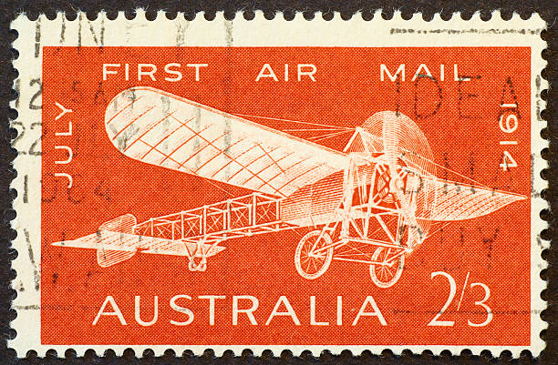 istock Australian stamp ceebrating first air mail in 1914 460267223