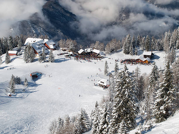 Ski resort Krvavec High top view on ski resort Krvavec, Slovenia. krvavec stock pictures, royalty-free photos & images