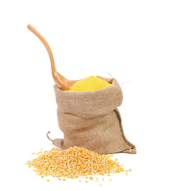 istock Sack with corn grains and flour. 460272251