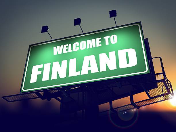 istock Welcome to Finland Billboard at Sunrise. 460273589