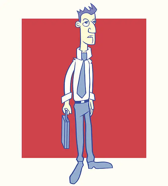 Vector illustration of Tired Businessman