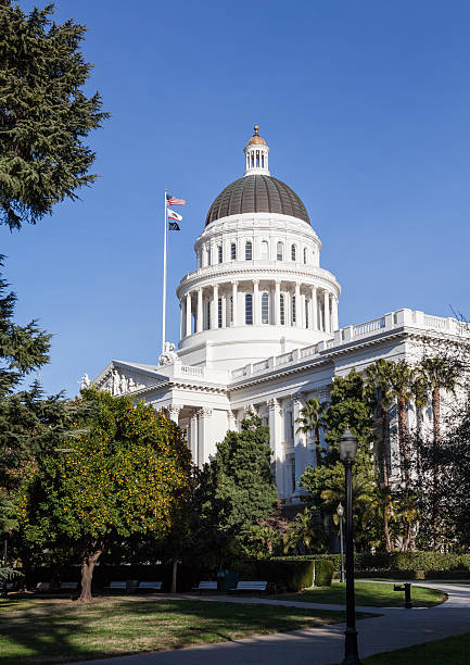 california state house e il capitol building, sacramento - california state capitol building foto e immagini stock
