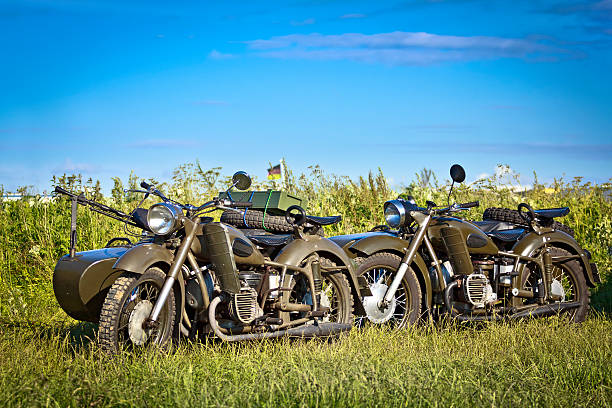 istock Old military Soviet motorcycles Dniepr K-750 460277923