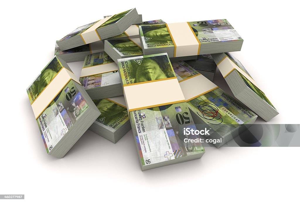Stapel Schweizer Francs - Lizenzfrei Bankkonto Stock-Foto
