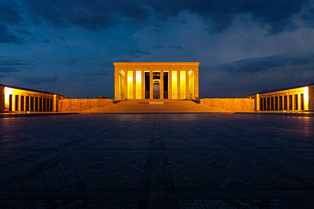 Anitkbir at Sunset Anıtkabir (literally, "memorial tomb") is the mausoleum of Mustafa Kemal Atatürk, the leader of Turkish War of Independence and the founder and first president of the Republic of Turkey. It is located in Ankara. mausoleum photos stock pictures, royalty-free photos & images