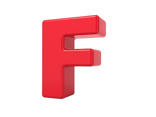 vermelha 3d letra f. - letter f franc sign alphabet typescript - fotografias e filmes do acervo