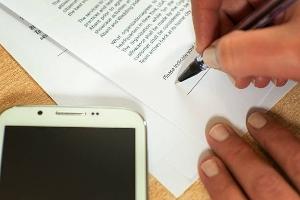 istock Business woman signing contract 460298009