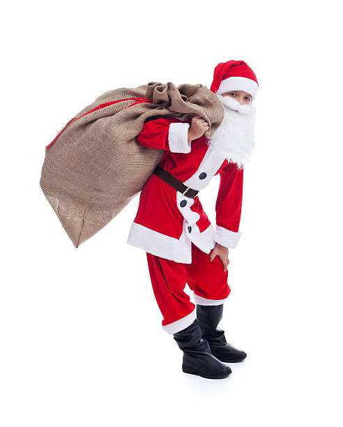 istock Santa carrying his large bag - isolated 460298811