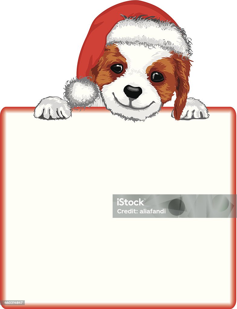 クリスマスの子犬のサイン - イラストレーションのロイヤリティフリーベクトルアート