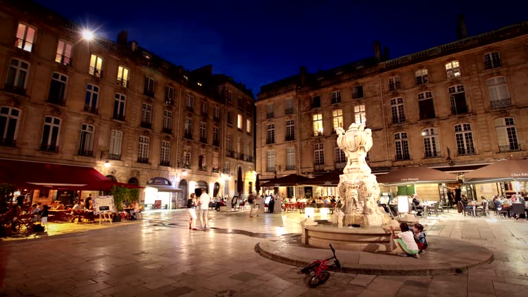 Twilight in Bordeaux Square, France