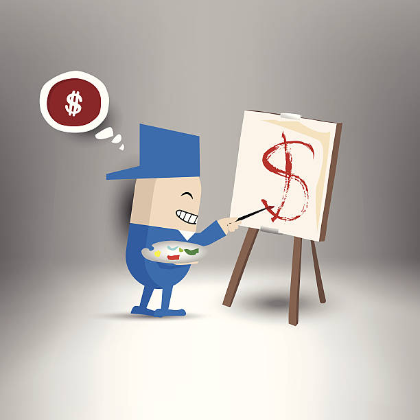 картина деньги - businessman interactive whiteboard education imagination stock illustrations