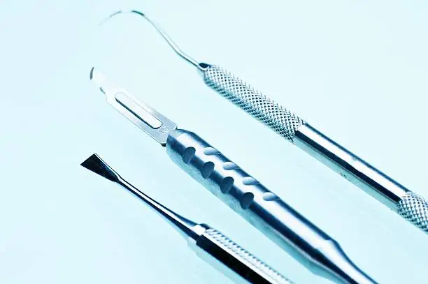 Metal Dental Tools - Dentistry Theme. Health Photo Collection.