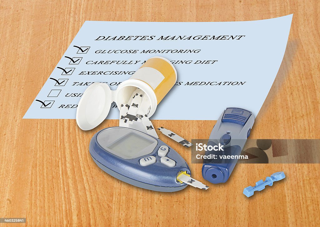 Misuratore di glucosio del sangue - Foto stock royalty-free di Diabete