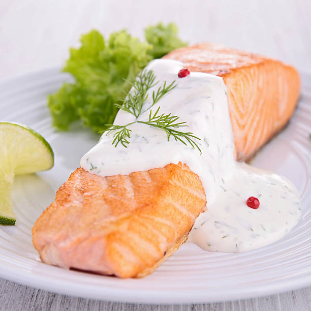 istock salmon with cream and dill 460354983