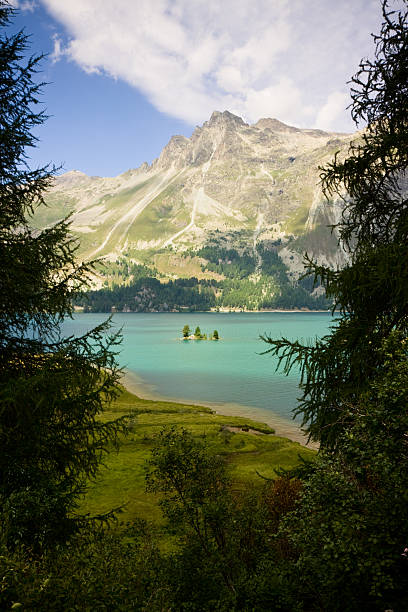 걷기 실스 호수 (스위스 - engadin valley cloud sky lake 뉴스 사진 이미지