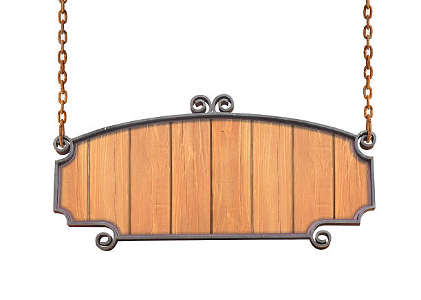 istock wooden sign hanging 460357733
