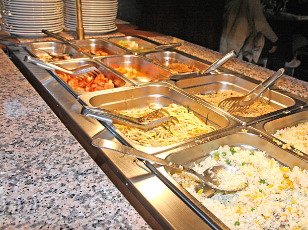 istock spaghetti or rice in the company canteen 460373681