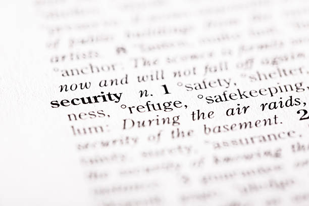 Dictionary definition of "Security" stock photo