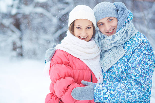 istock Couple in winter park 460389227