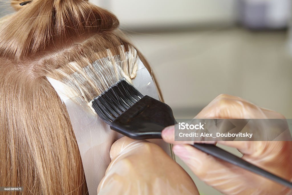 Hair salon. Coloring. Hair Dye Stock Photo