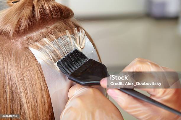 Hair Salon Coloring Stock Photo - Download Image Now - Hair Dye, Hair Salon, Dyed Hair