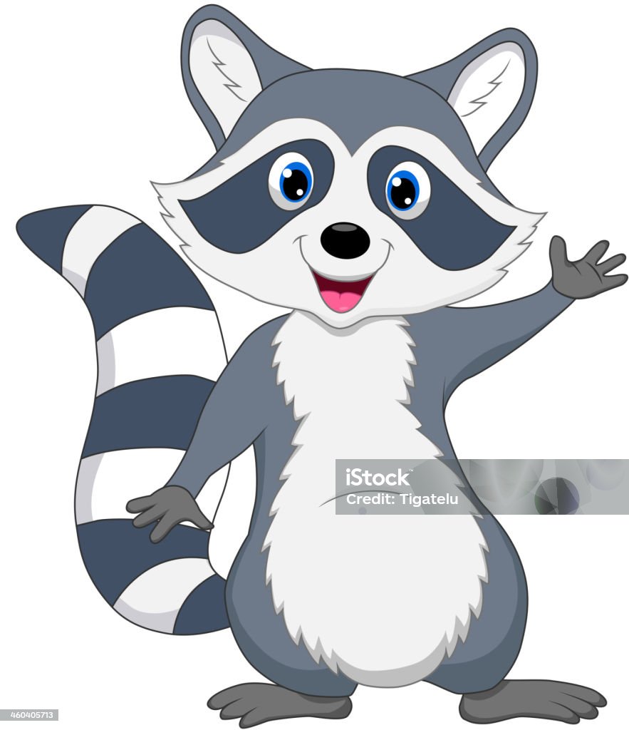 Cartoon of raccoon standing and waving his hand Vector illustration of Cute raccoon cartoon waving hand  Raccoon stock vector