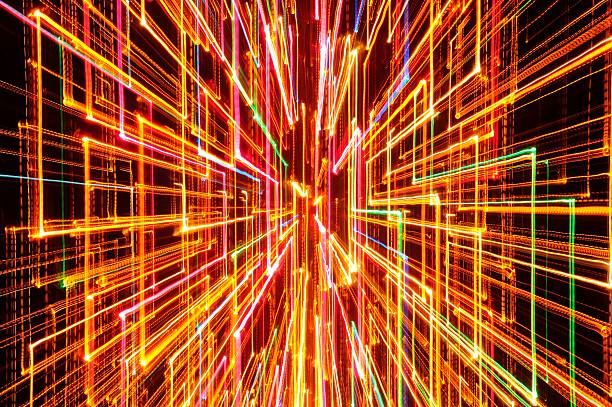 istock Burst of Bright Glowing Lines on Dark Background 460407487