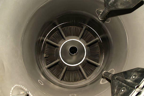 istock Closeup of a jet turbine. 460408507