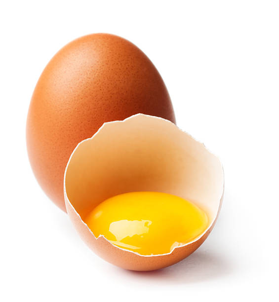Egg Broken egg isolated on white background egg yolk stock pictures, royalty-free photos & images
