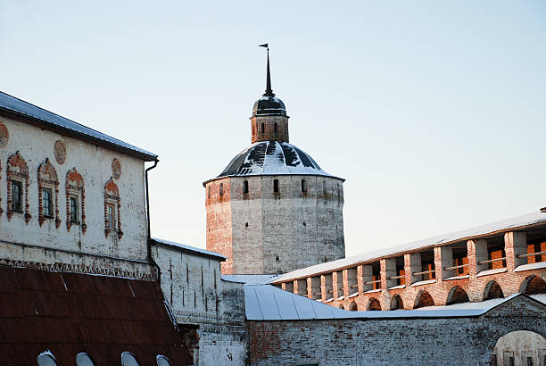 istock Northern Russian monastery in winter. 460412389