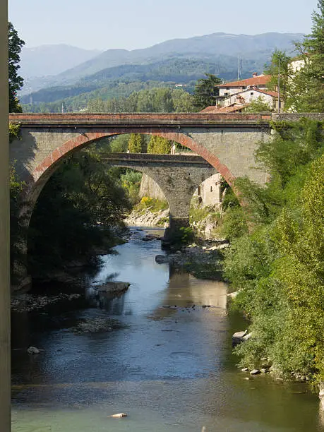 Bridge over the Serchio River in Castelnuovo di Garfagnana, Italy